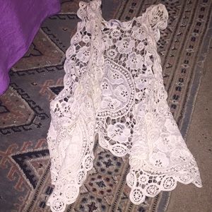 Light lace crochet vest